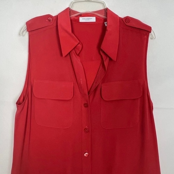 Equipment Silk Button Down Sleeveless Maxi Dress Size Large Party Cocktail - Picture 5 of 14